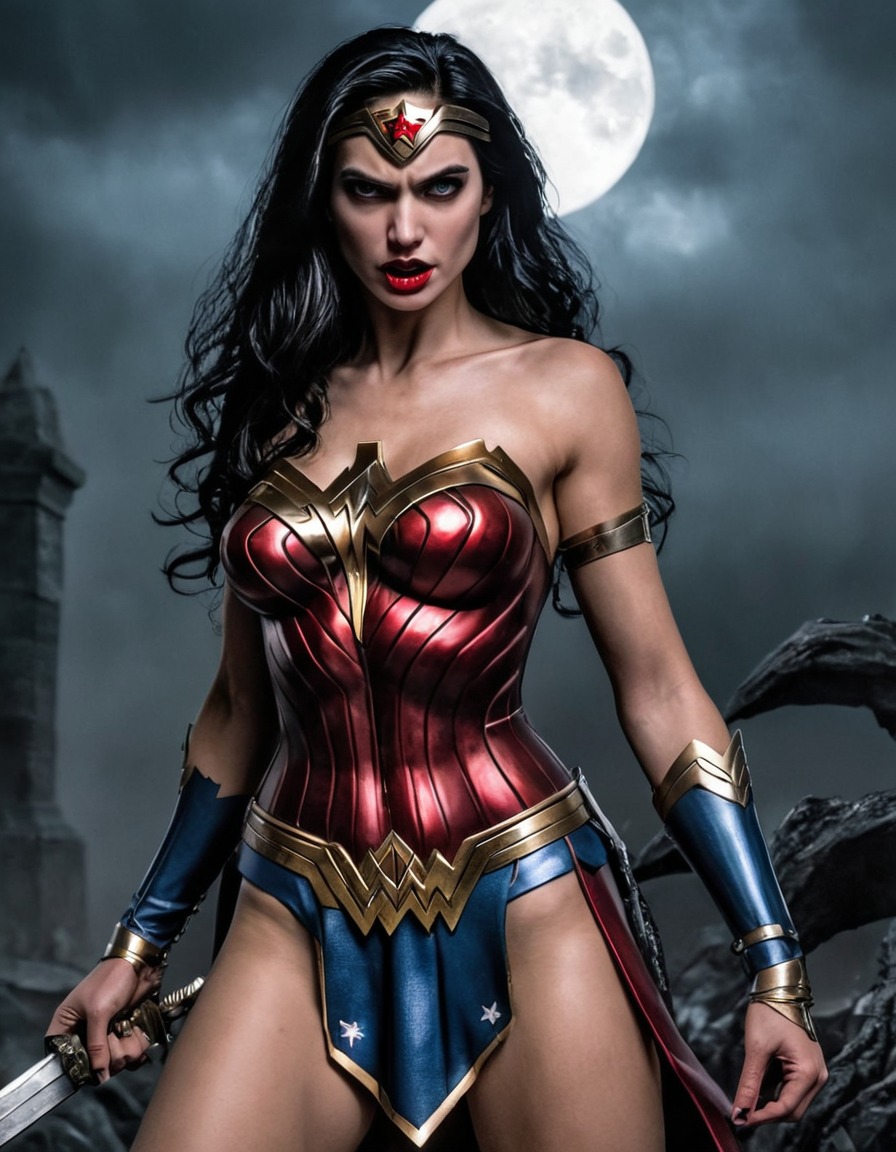 vampire, wonder woman (dc comics), dc comics, supernatural, fantasy, superhero, comic book