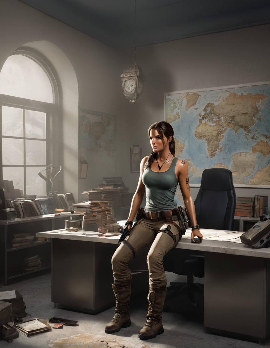 video games, lara croft, tomb raider, adventurer, office, games, girls from games