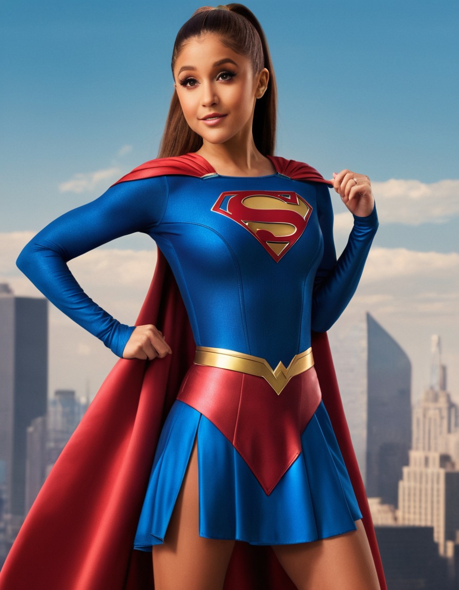 ariana grande, supergirl, superhero, music artist, entertainer