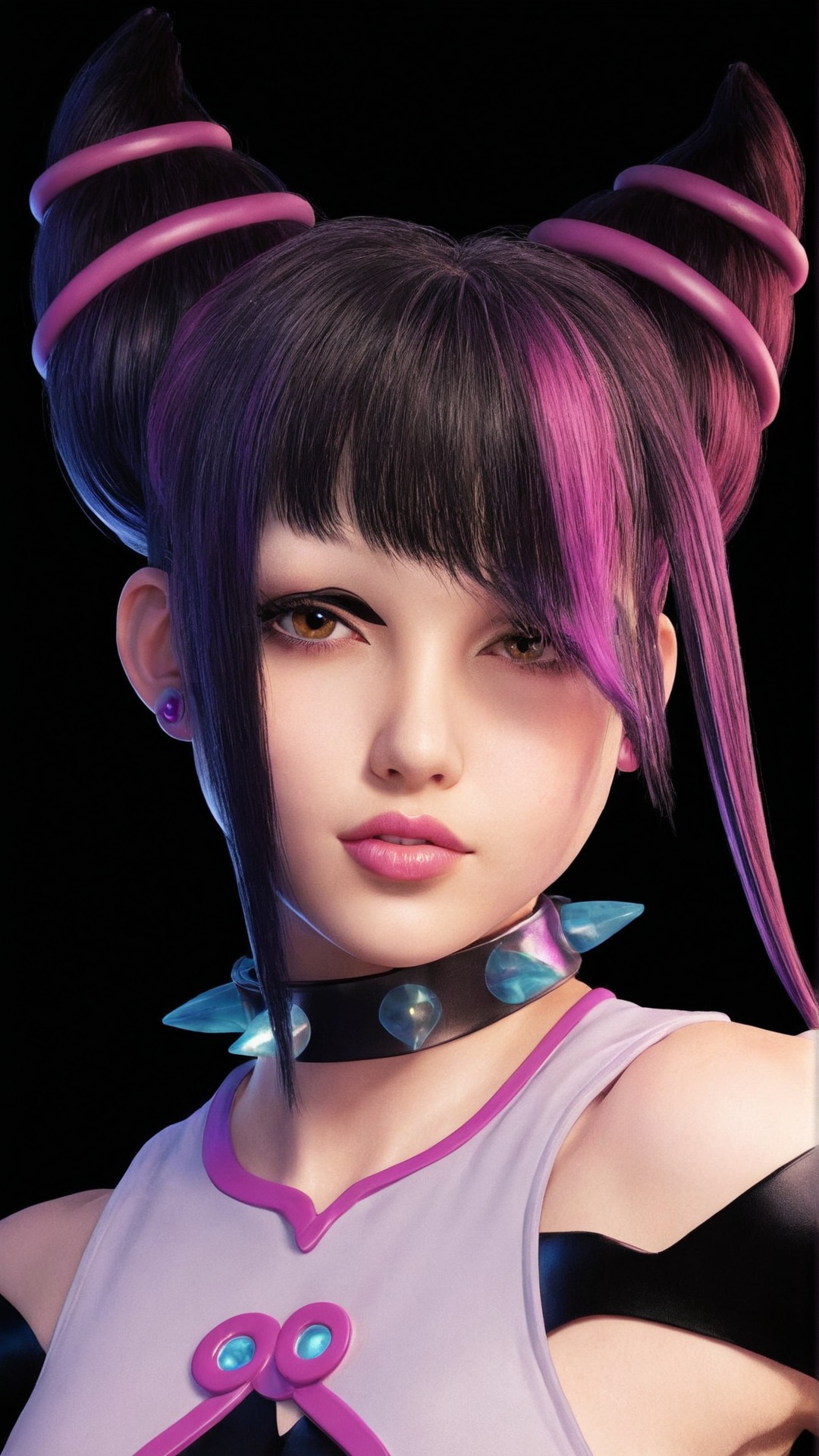 street fighter, juri han, art, purple, sexy, anime