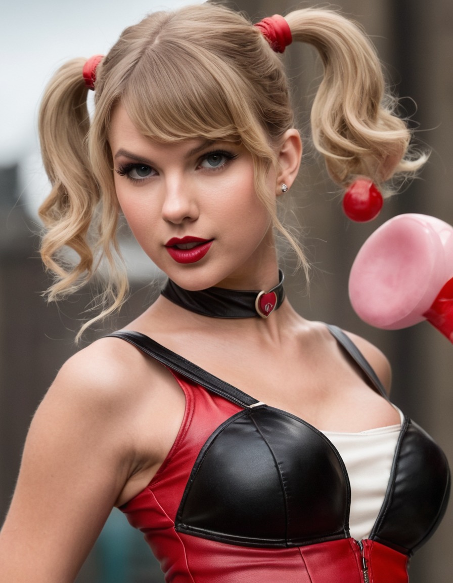 taylor swift, harley quinn, singer, actress, dc comics, superhero, cosplay