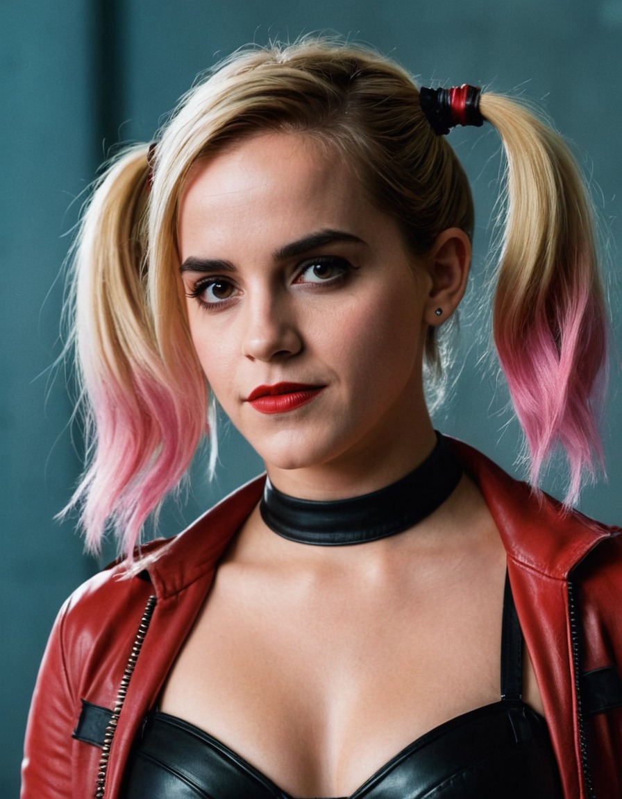 harley quinn, emma watson, dc comics, actress, transformation, character, comic book movie