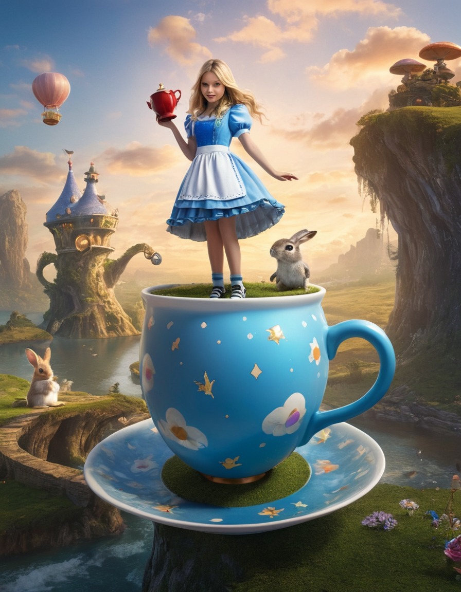 alice, teacup, balance, transportation, whimsical, adventure, books