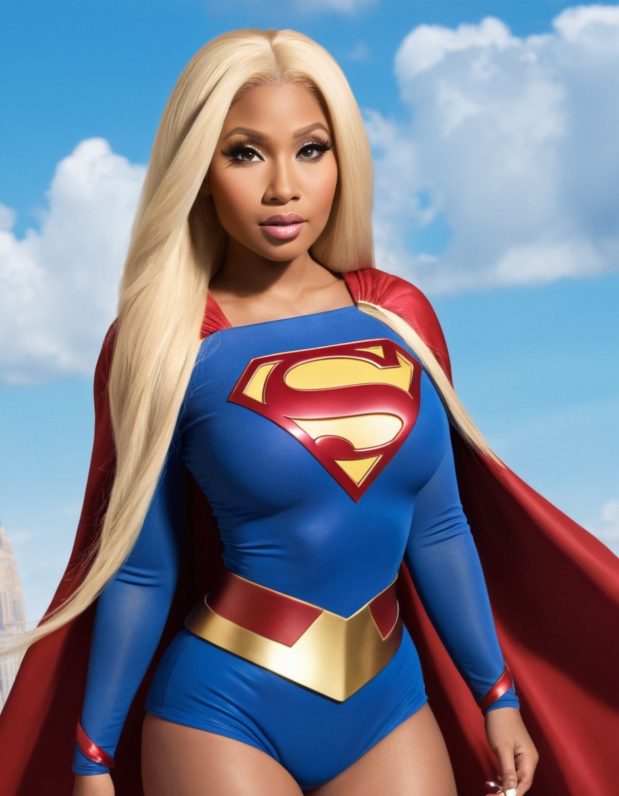 nicki minaj, supergirl, superhero, celebrity, transformation