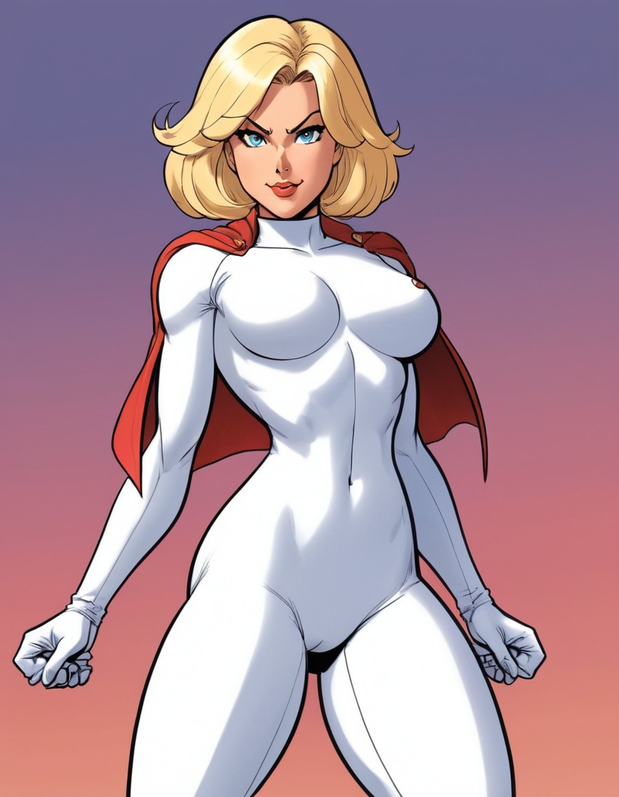 power girl, superhero, dc comics, illustration, strong woman, sexy, painted