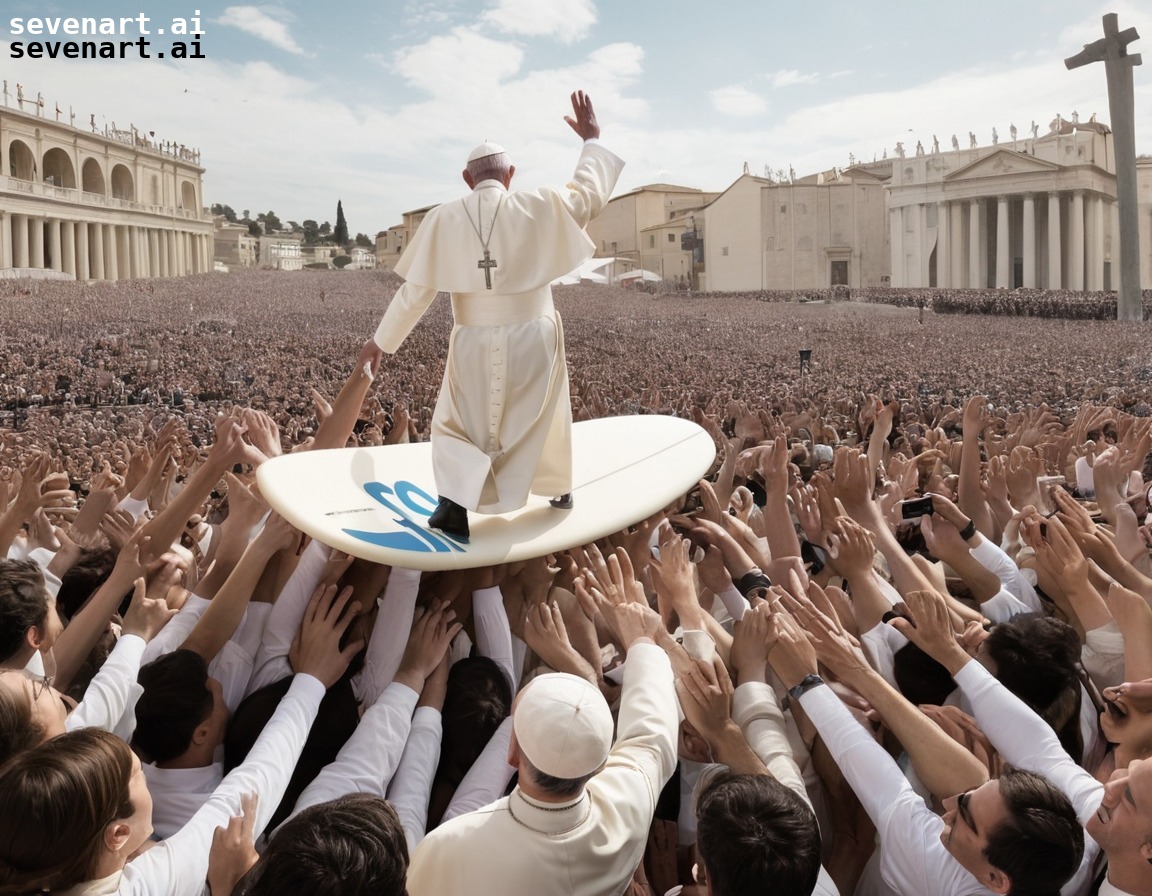 humor, pop culture, satire, unconventional, surfing, pope francis, vatican