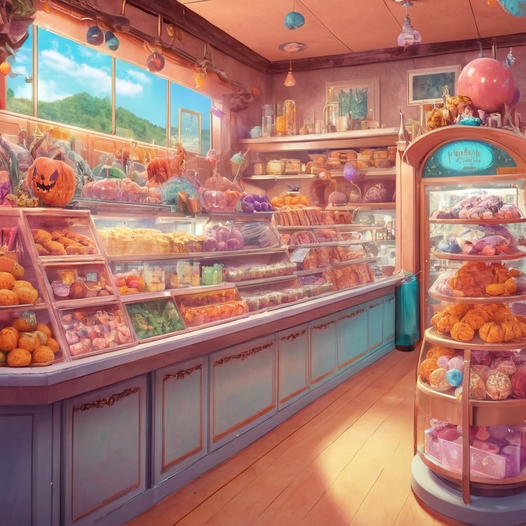 animestyle, bright, candies, candy, candystore, cheerful, colorful, confection, vibrant, aiart, dreamup