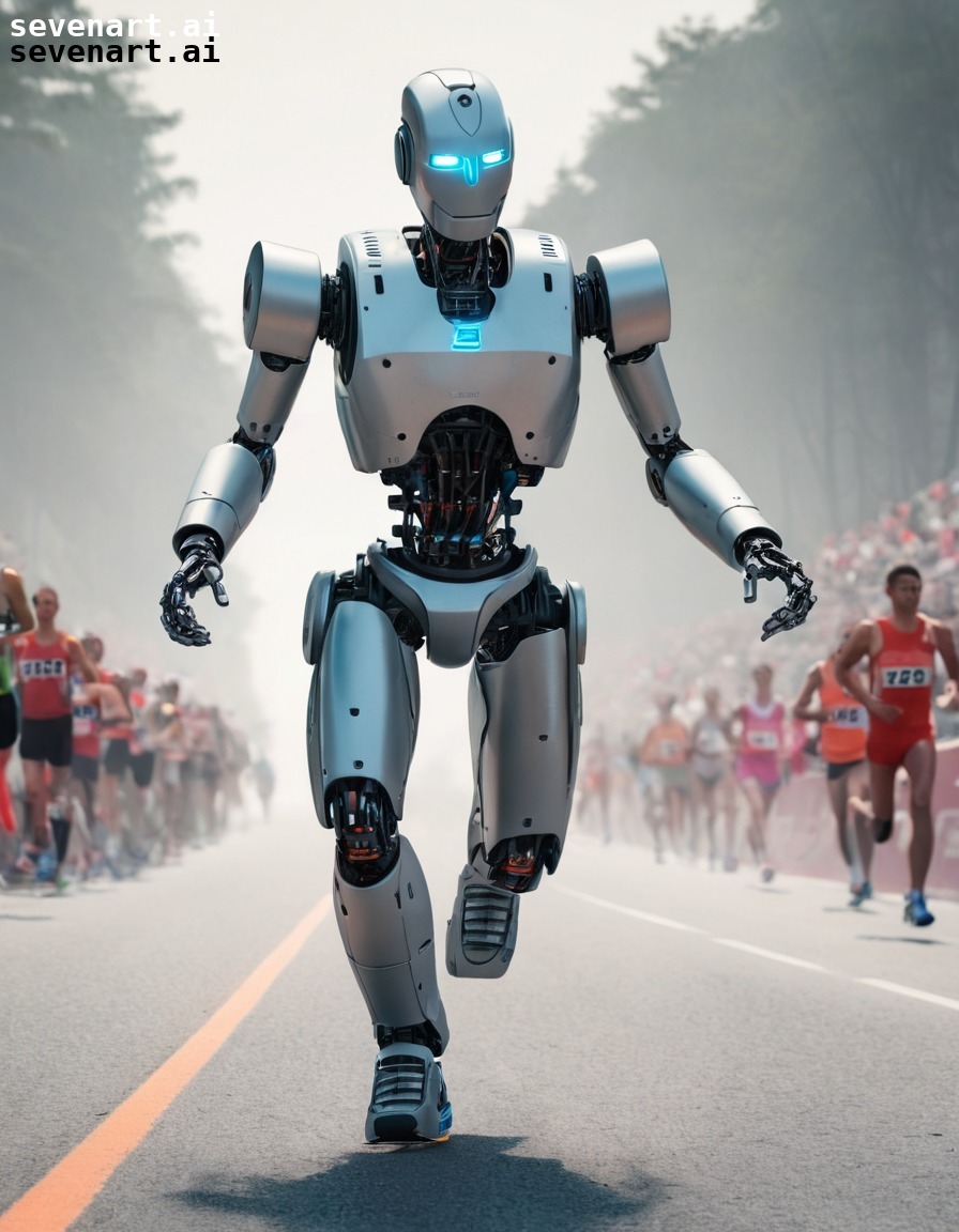 robot, technology, marathon, competition, athletics, robots