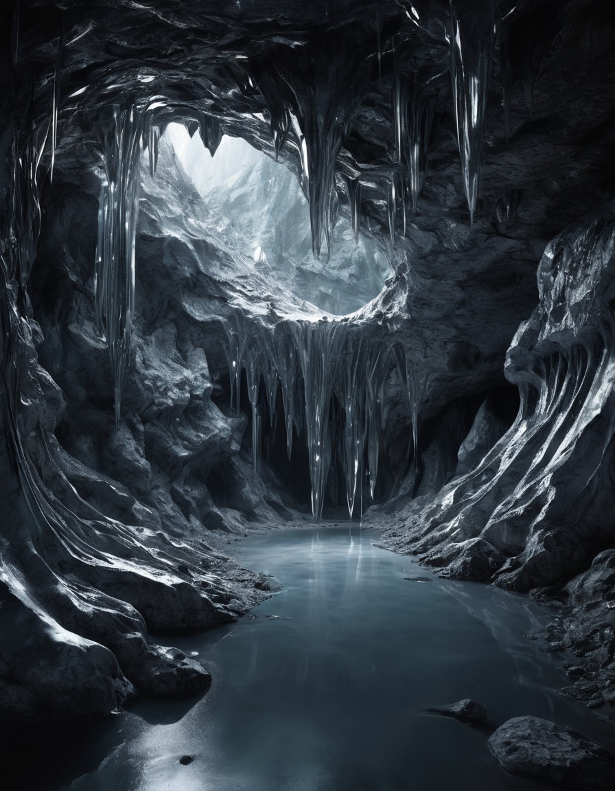 mystical, silver river, crystal cavern, water element, natural beauty, mysterious location