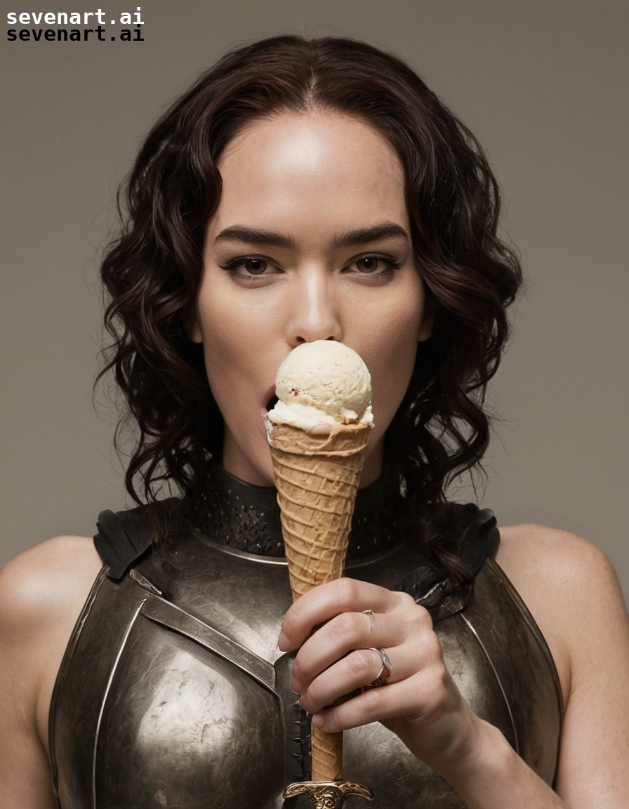 lena headey, 300, ice cream, sword, funny, actress, movies, movie stars