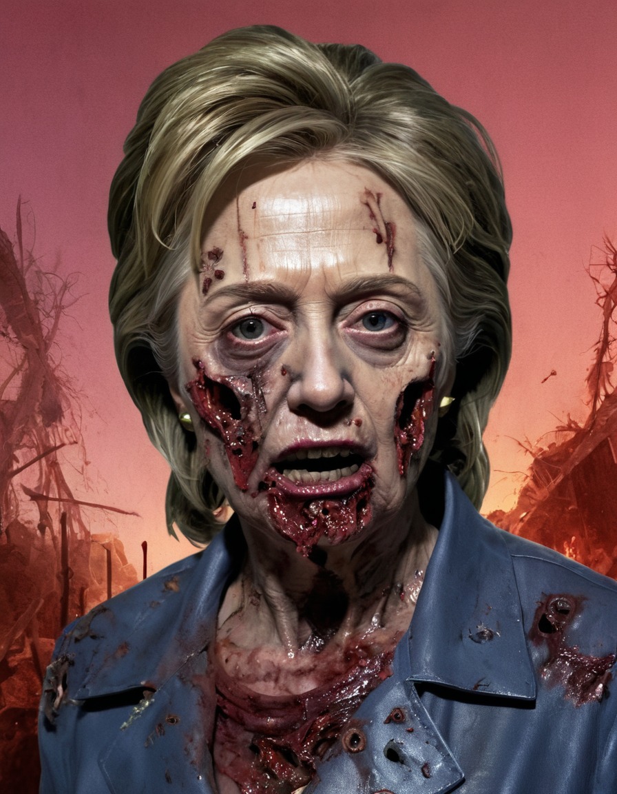 hillary clinton, zombie, horror, transformation, decay, politics