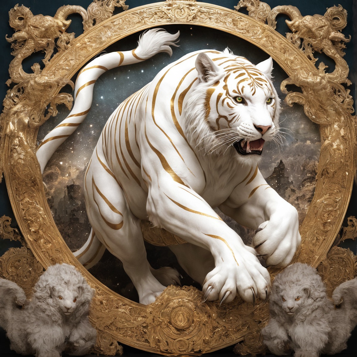 tiger, magic, fantasyart, animal, pawsandclaws