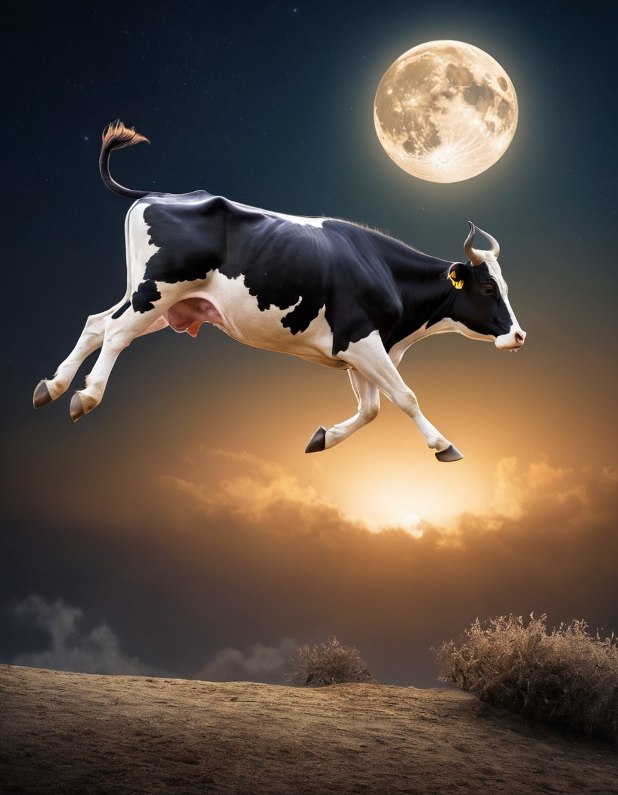 cow, moon, nursery rhyme, astronomy, fairy tale