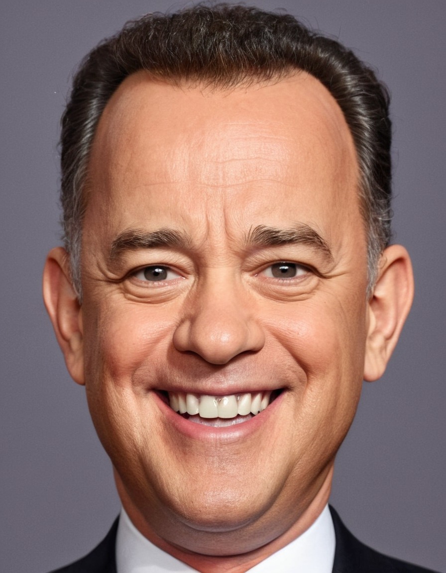 tom hanks, caricature, big head, smile, actor, celebrity, comedy