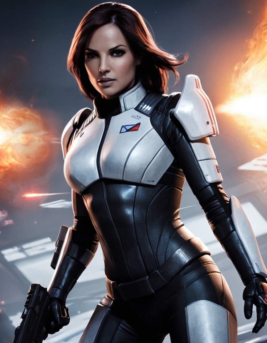 sci-fi, action, battle, combat, mass effect, games, girls from games