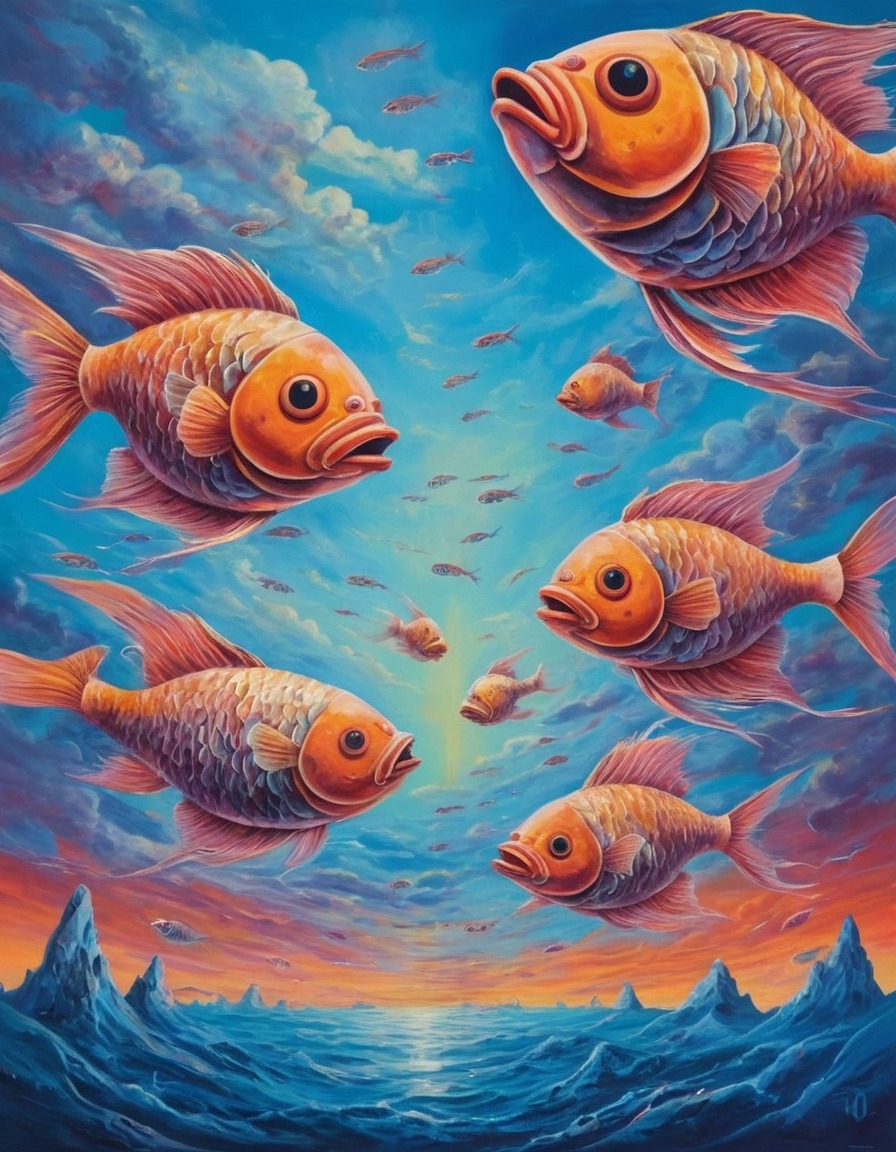 nature, fish, surrealism, sky, surreal