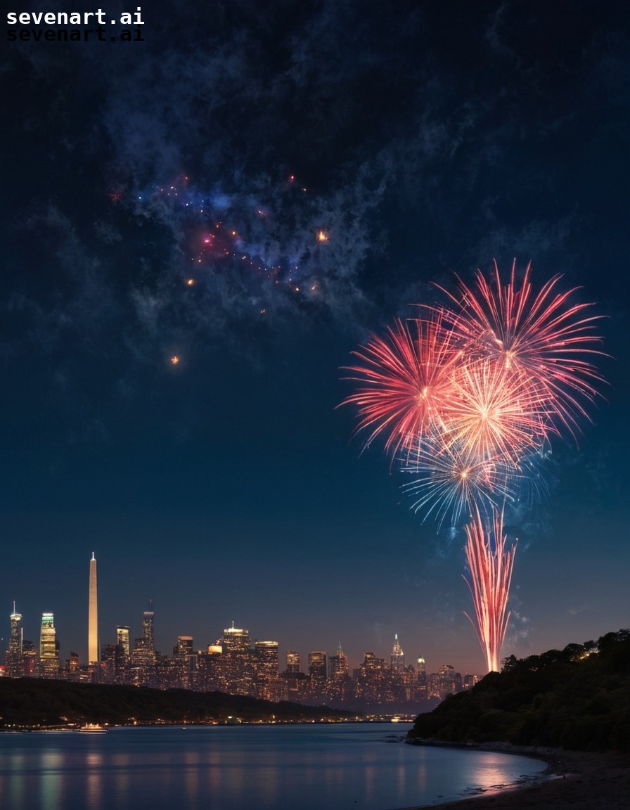 fireworks, fourth of july, celebration, night sky, festive, usa