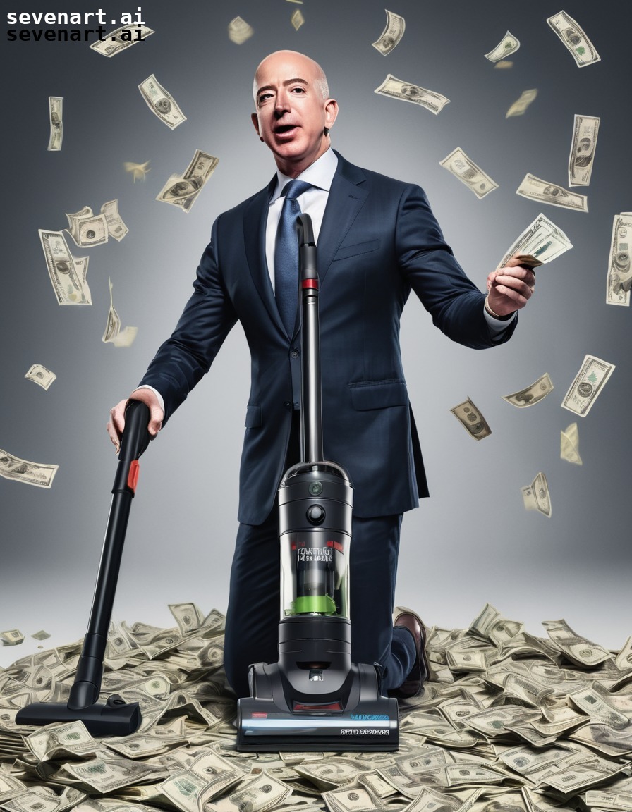 humor, satire, wealth, absurdity, vacuum cleaner, jeff bezos, amazon