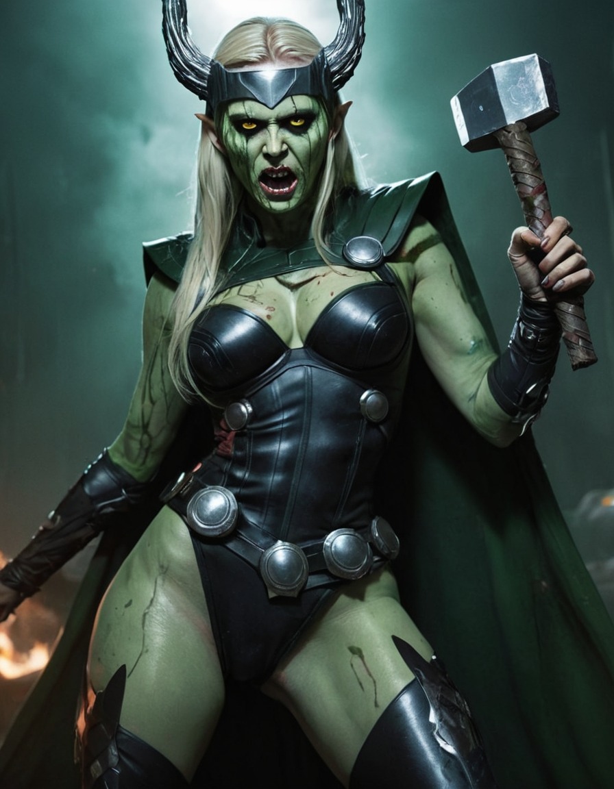 zombie, hela, thor, undead, marvel, norse mythology