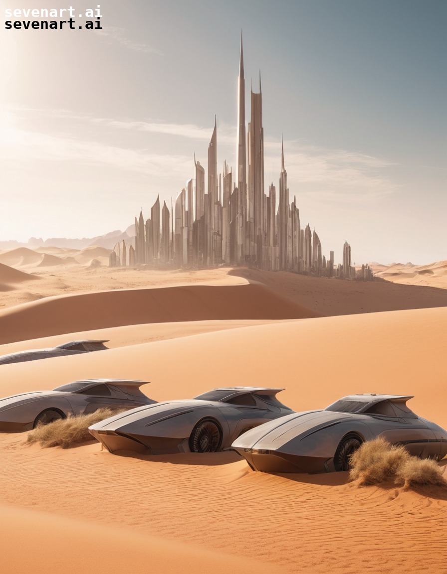 futuristic, cityscape, desert environment, dune world, sci-fi, dune