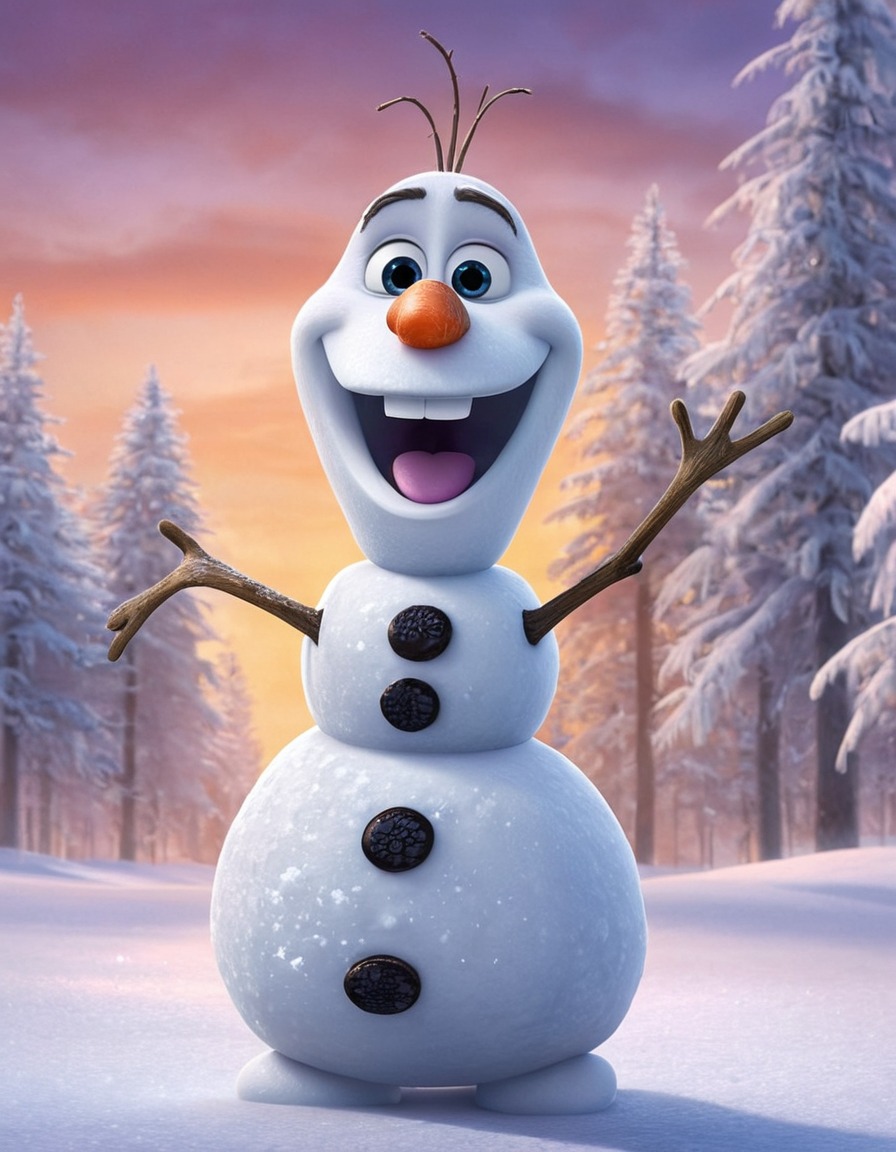 frozen, olaf, snowman, singing, dancing, winter wonderland, movies