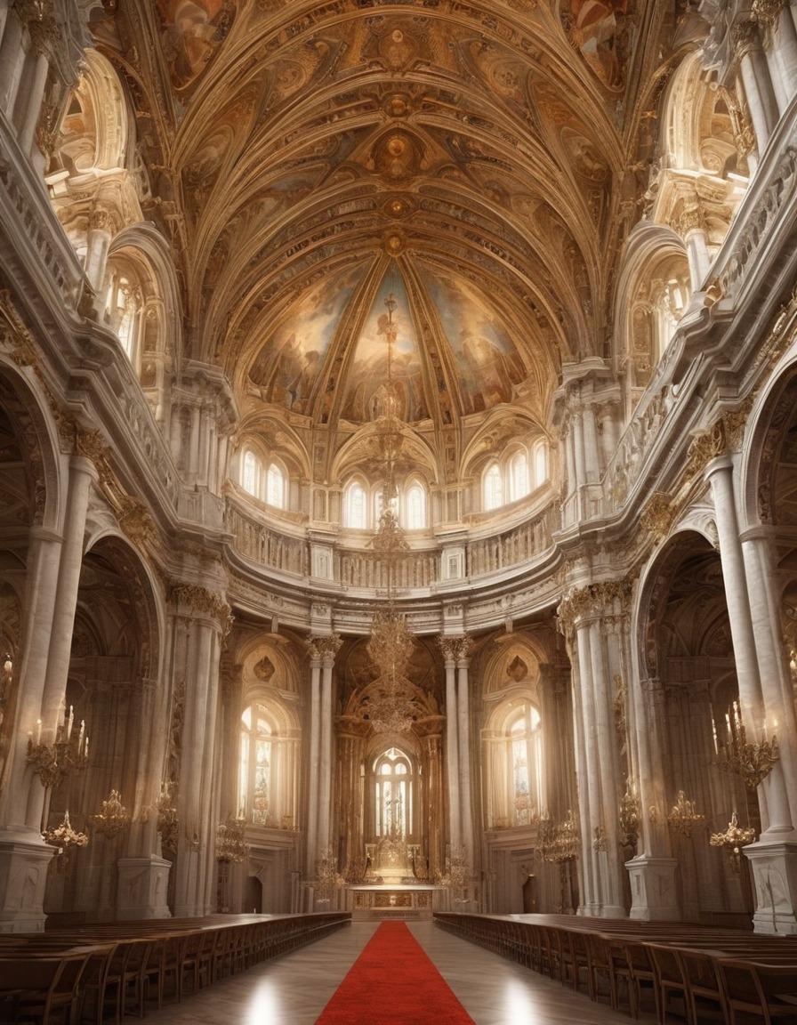 architecture, baroque, cathedral, grand, intricate craftsmanship