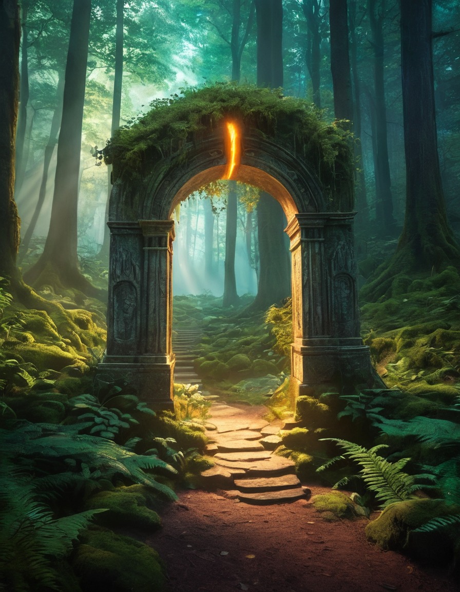 fantasy, magical, portal, forest, enchanting