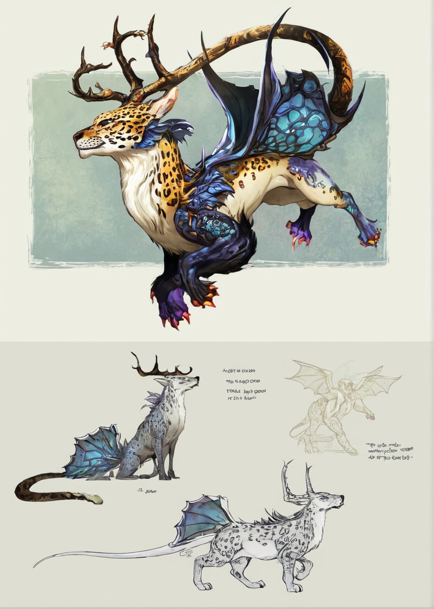 digitalart, characterdesign, adoptable, dragon, creature, sale, hybrid, eel, leopard, moray