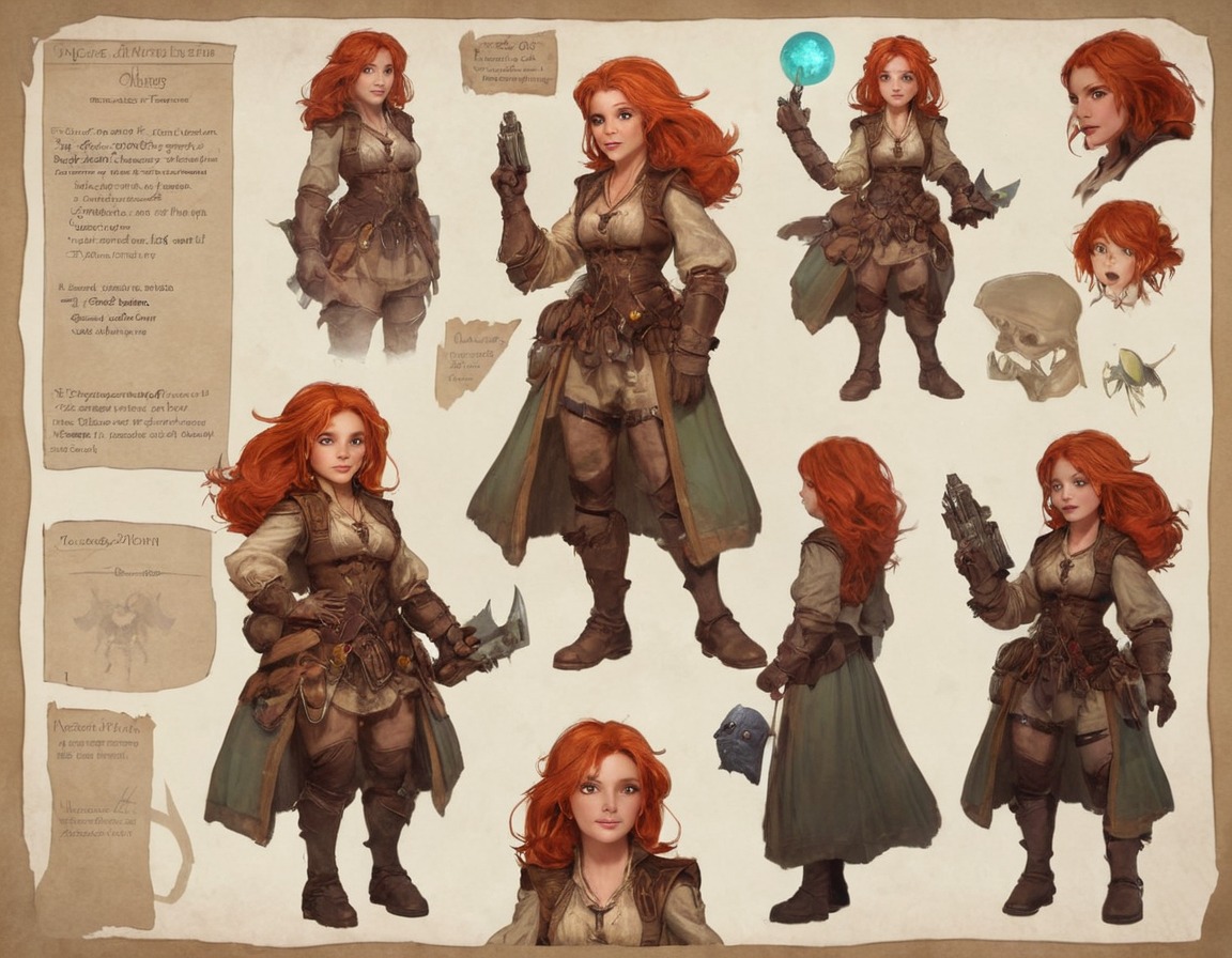 characterdesign, warrior, magic, dnd, characterconcept, referencesheet, rpg, sorceress, mage, dreamup, ai_art