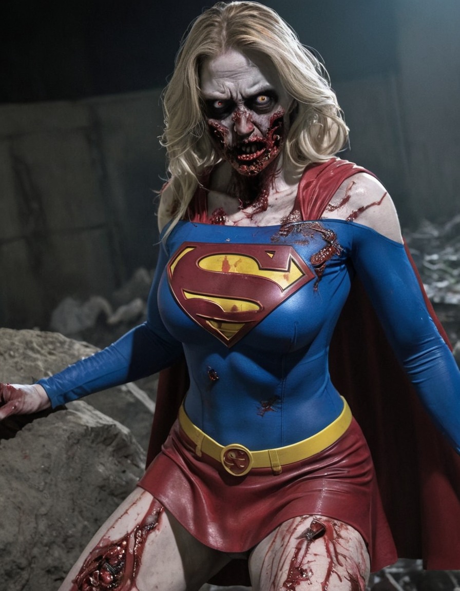 zombie, supergirl (dc comics), undead, horror, comic book character