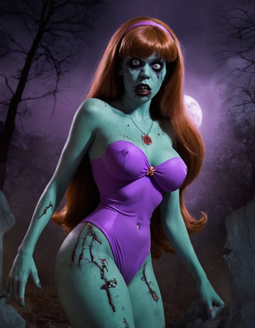 zombie, daphne blake, scooby-doo, transformation, undead, mystery gang, animation