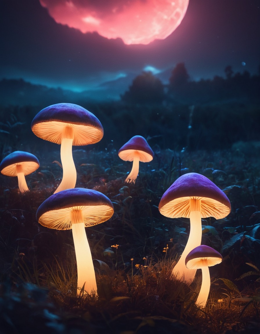 nature, fantasy, surreal, night, glow, fantastic