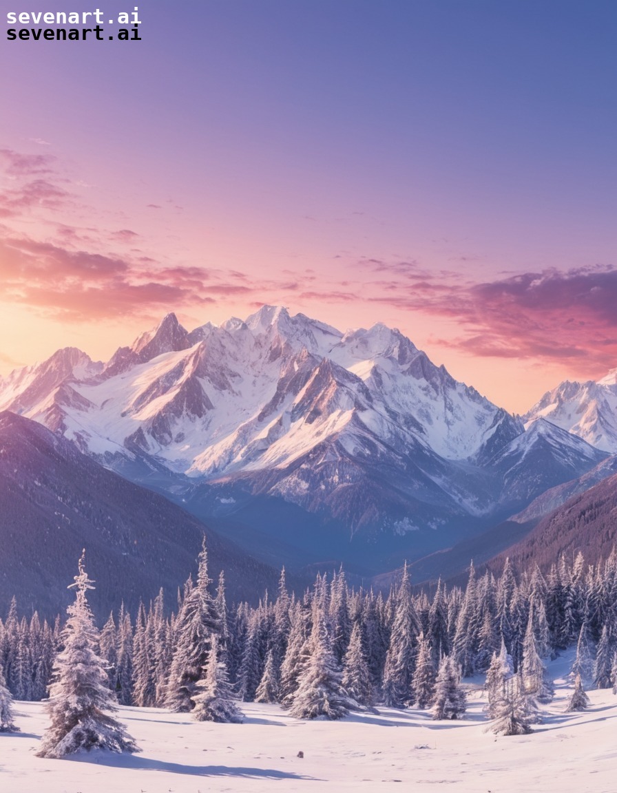 nature, mountains, snow, panoramic view, sunset