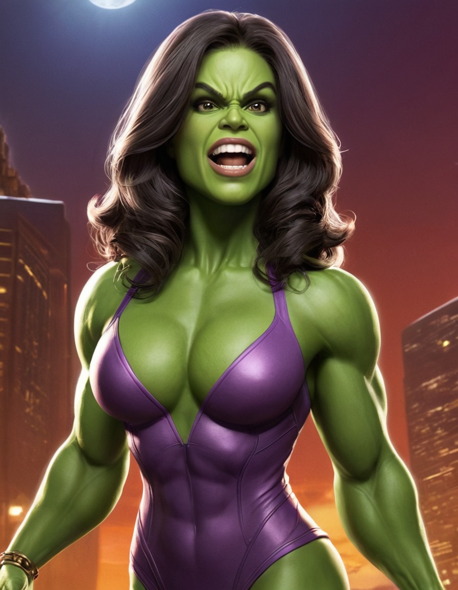 fun, she-hulk, comic, parody, caricature, superhero, humor