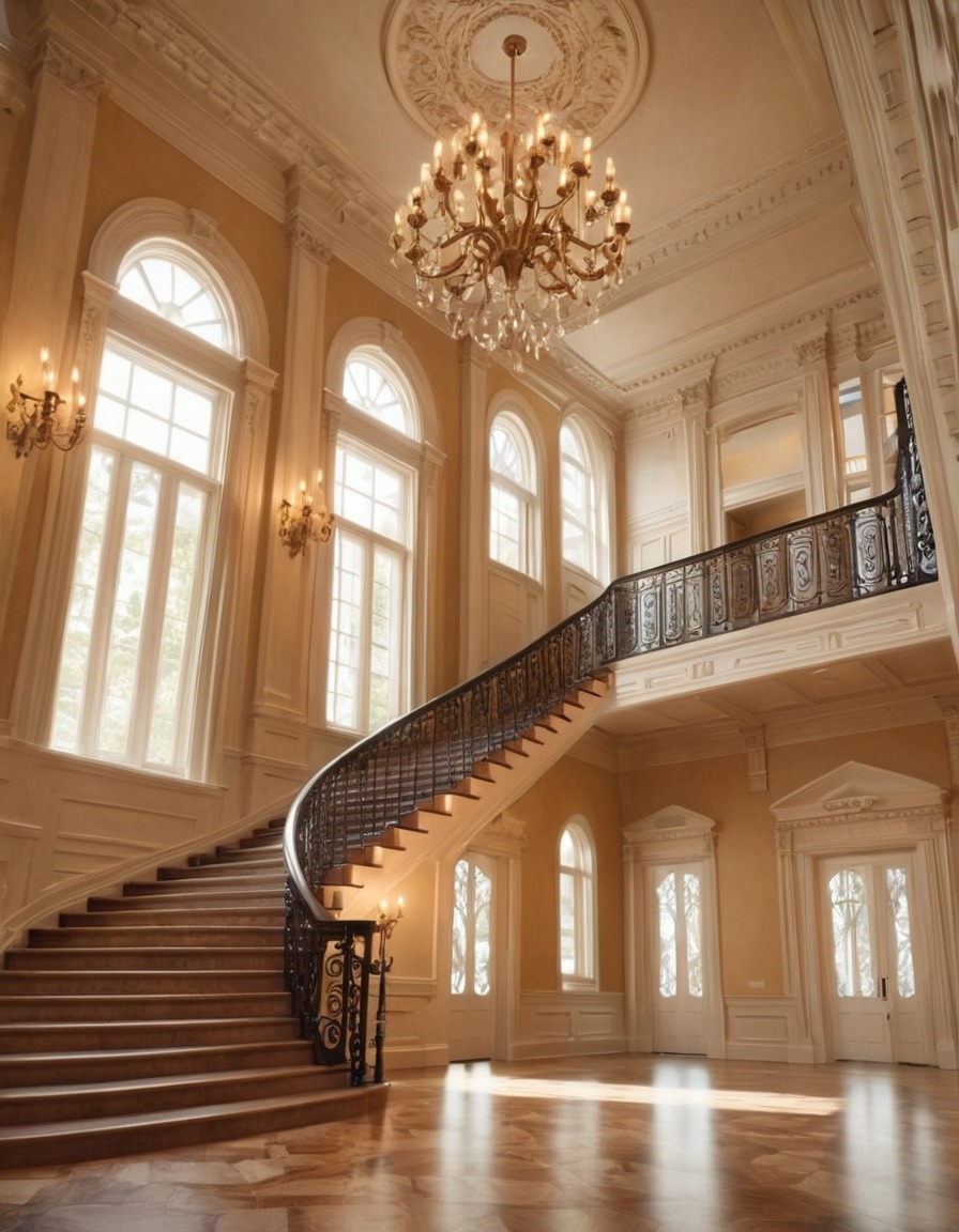 architecture, colonial, building, staircase, entrance, grand, historical