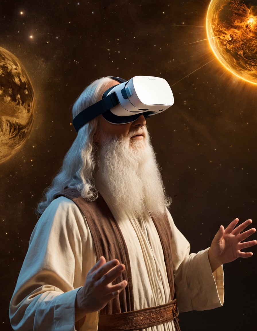 leonardo da vinci, virtual reality, headset, universe