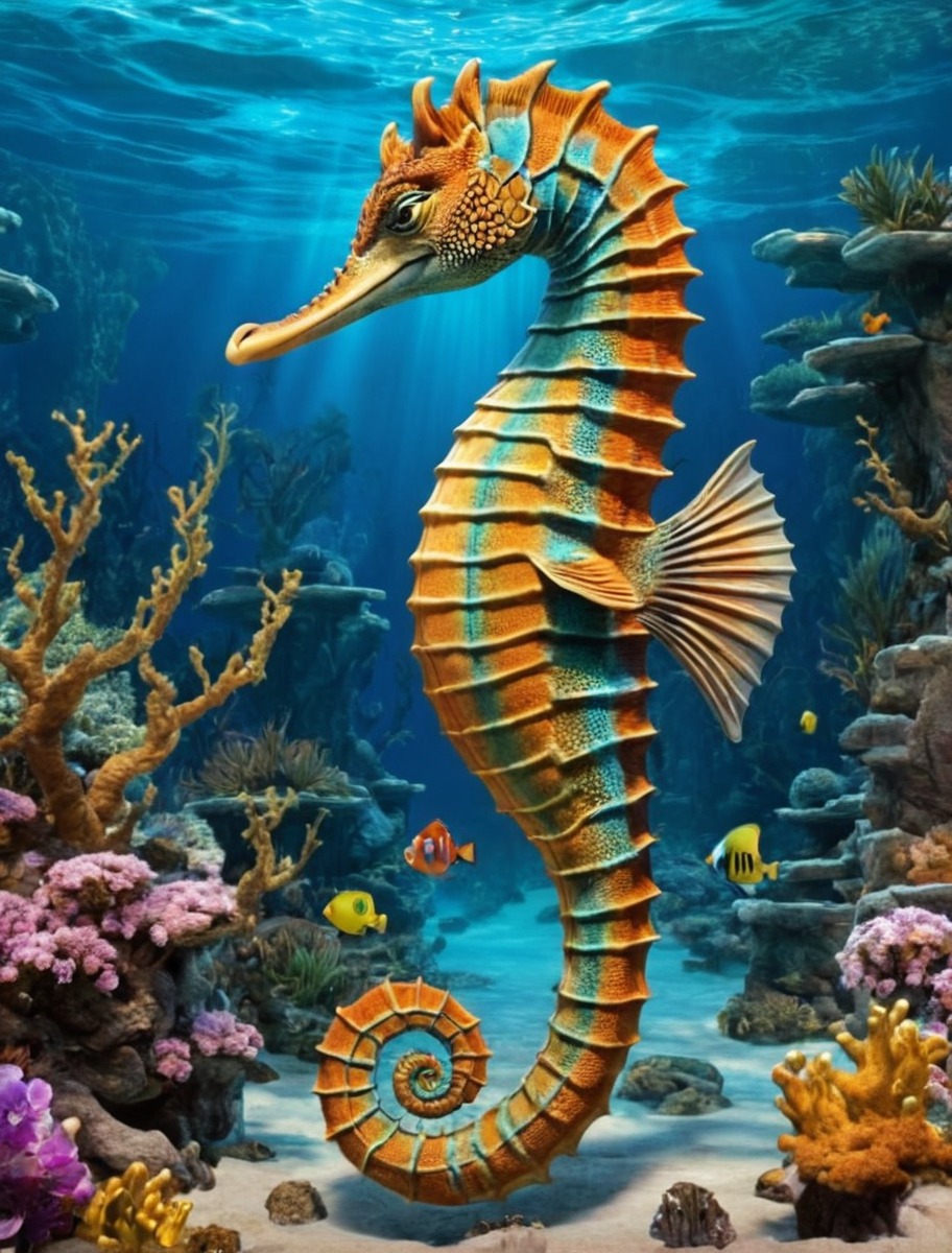 digitalart, seahorse