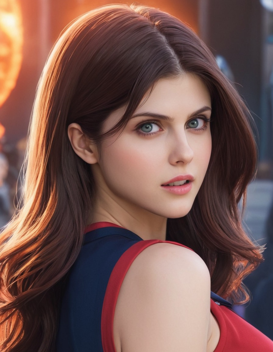 alexandra daddario, actress, anime, characters, celebrity, animation