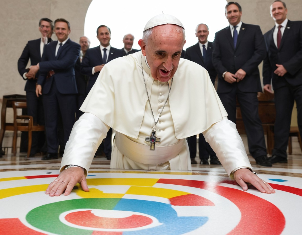 pope francis, game, twister, competitive, leisure, vatican