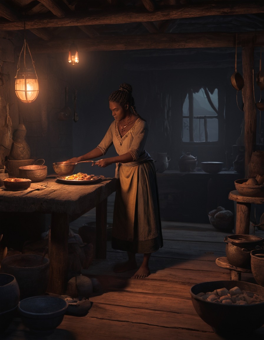 cooking, rustic, home, meal preparation, woman, games, girls from games