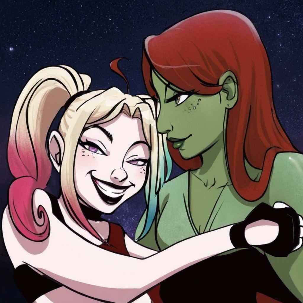 harley quinn, poison ivy, harlivy, harley x ivy, digital art, rendered, lgbtq, lgbtq artist, catwoman, pamela isley, pamela lillian isley, selina kyle