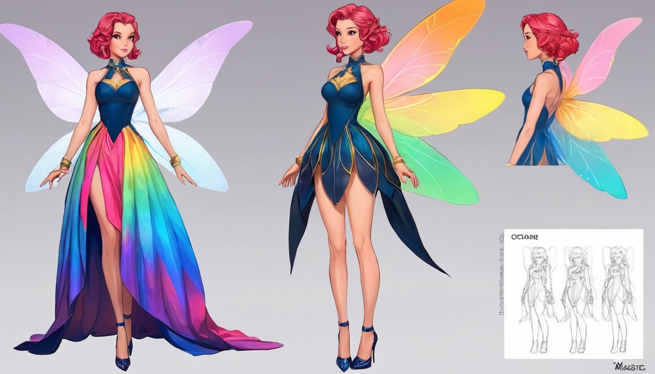 characterdesign, adoptable, magic, fairy, digitalart, dress, outfit