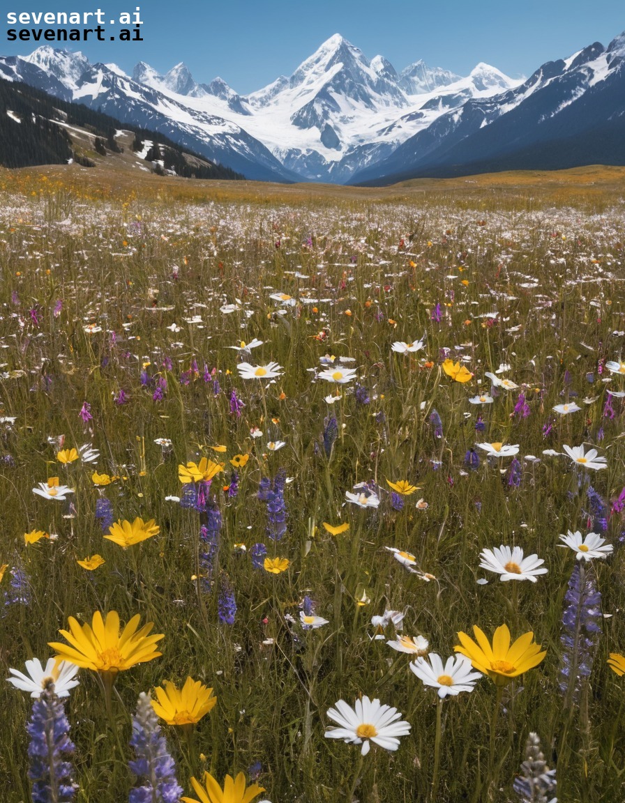 nature, landscape, wildflowers, mountains, scenic view