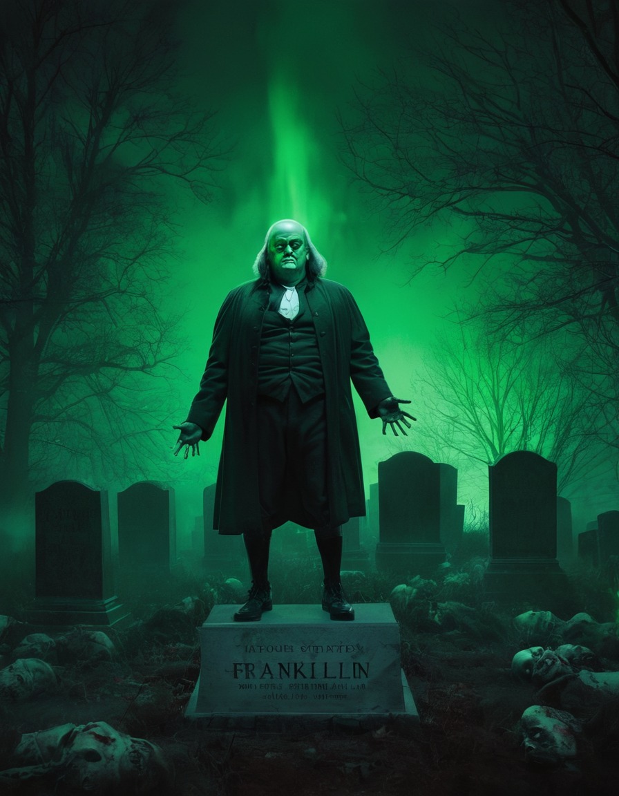 benjamin franklin, zombie, curse, undead, spooky