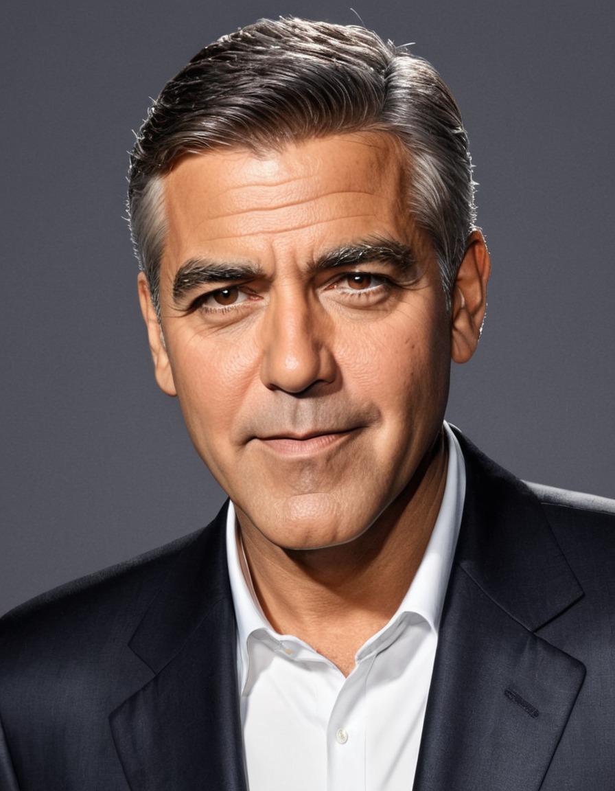 george clooney, painting, funny, portrait, celebrity, humor