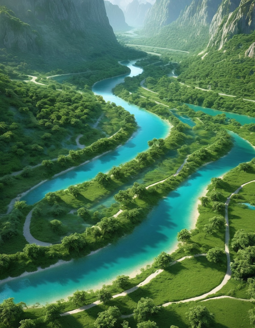 nature, river, valley, landscape