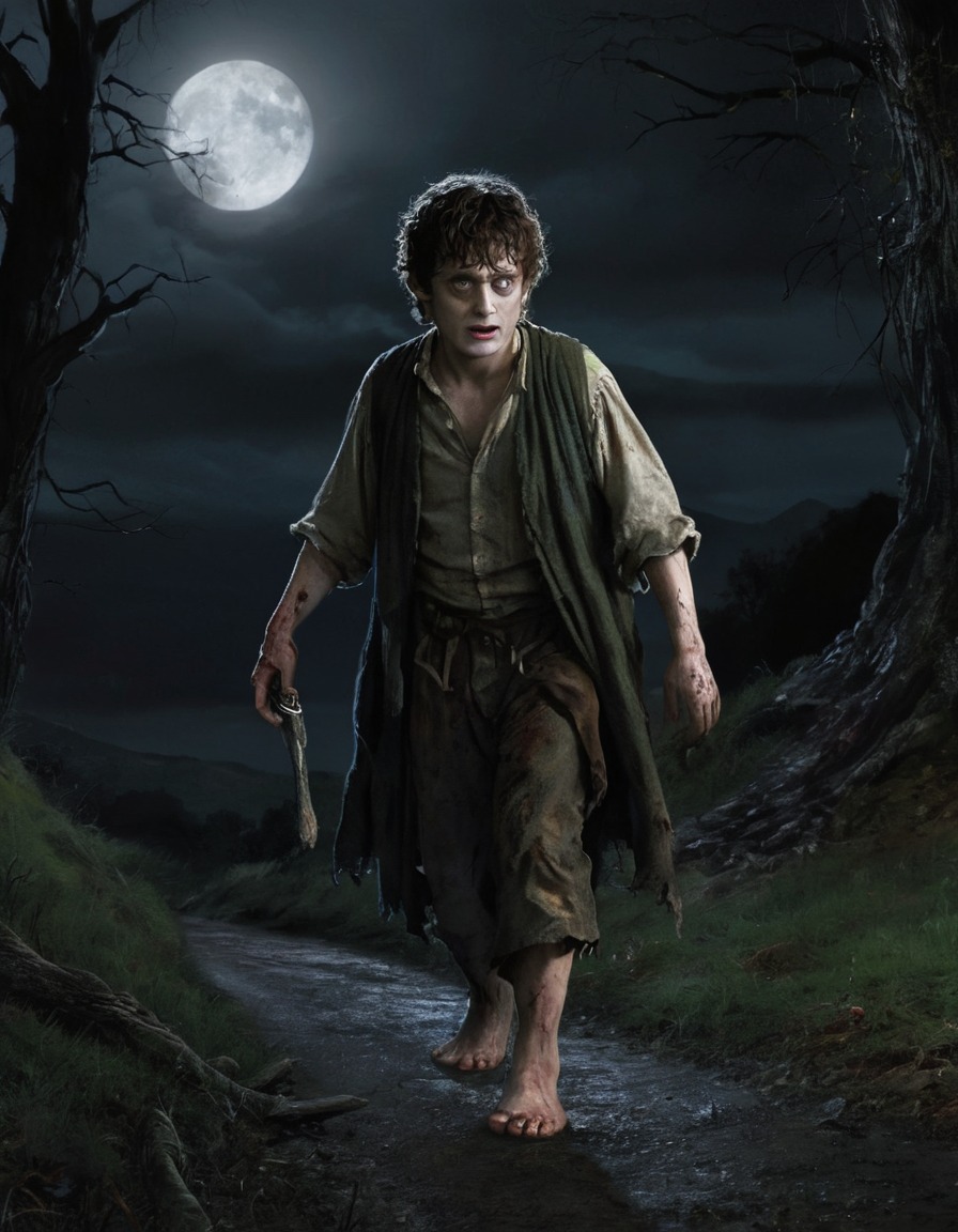 fantasy, zombie, frodo baggins, shire, dark night