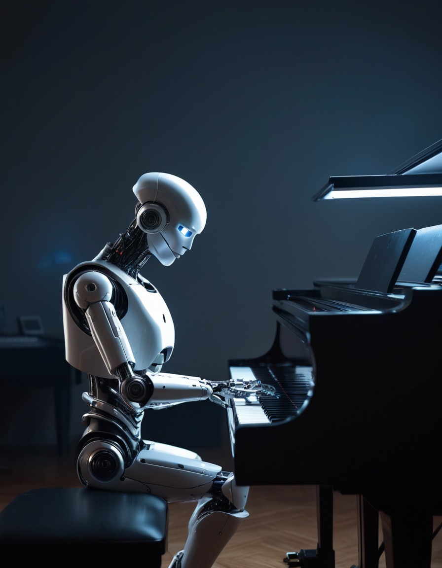 robot, technology, artificial intelligence, piano, learning, robots