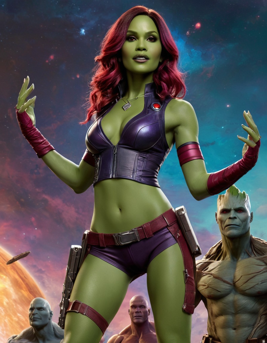 gamora, guardians of the galaxy, marvel, warrior, marvel cinematic universe, strong female character, beauty