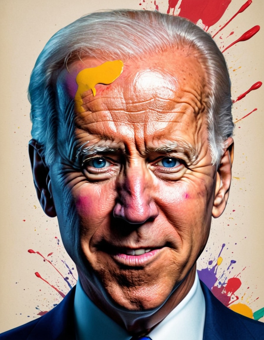 joe biden, caricature, humor, colorful, exaggerated features, politics